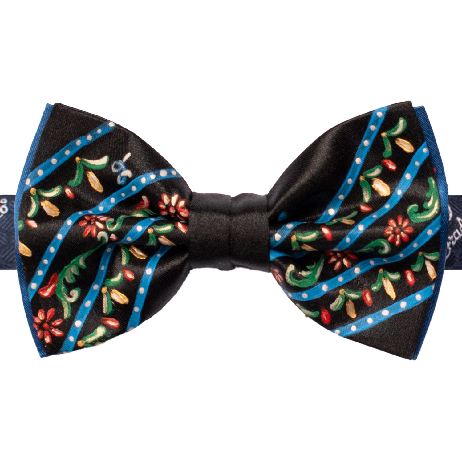 Papillon Siciliano Sartoriale Nero Dipinto a Mano by Giovanna Perricone PS217 Made in Italy Graffeo Cravatte