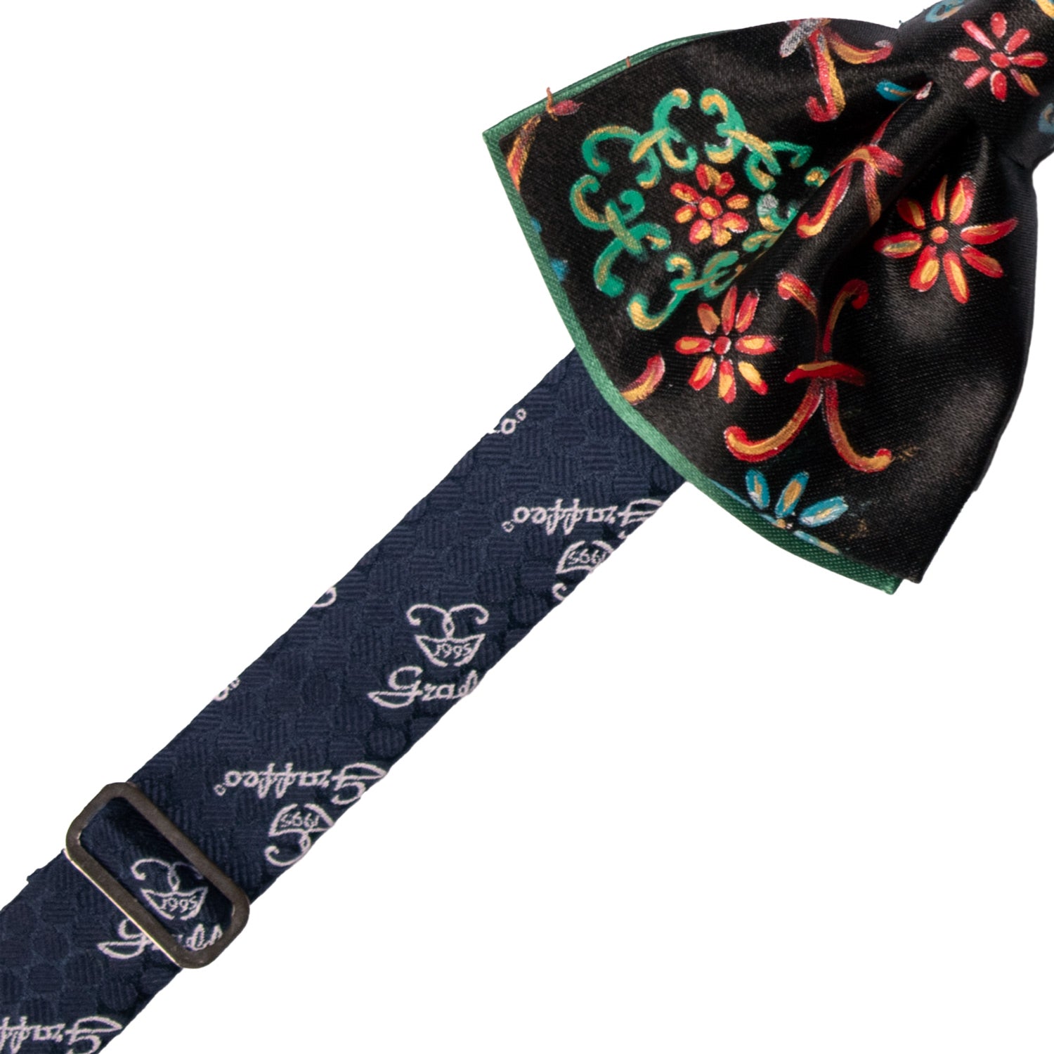 Papillon Siciliano Sartoriale Nero Dipinto a Mano by Giovanna Perricone PS221 Made in Italy Graffeo Cravatte Pre-Tied