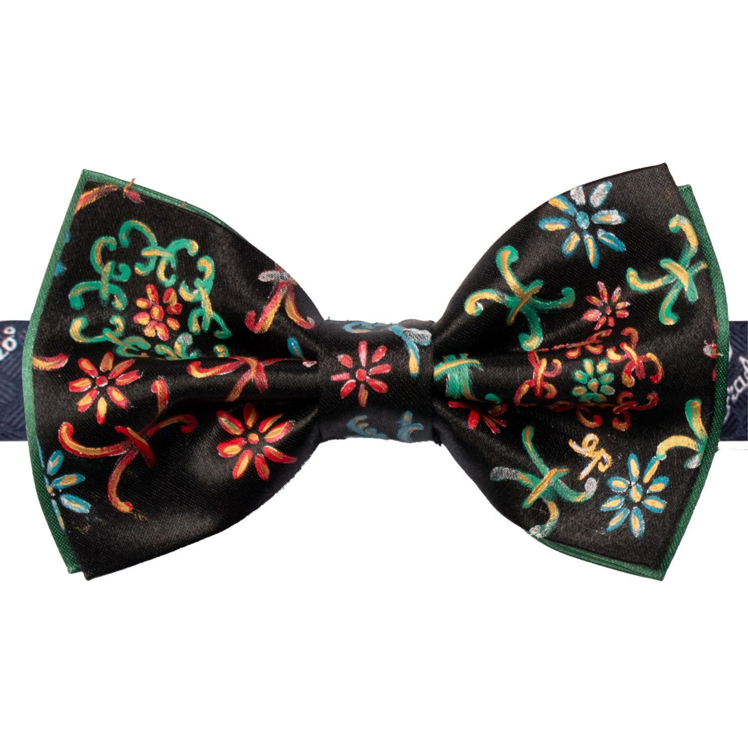 Papillon Siciliano Sartoriale Nero Dipinto a Mano by Giovanna Perricone PS221 Made in Italy Graffeo Cravatte