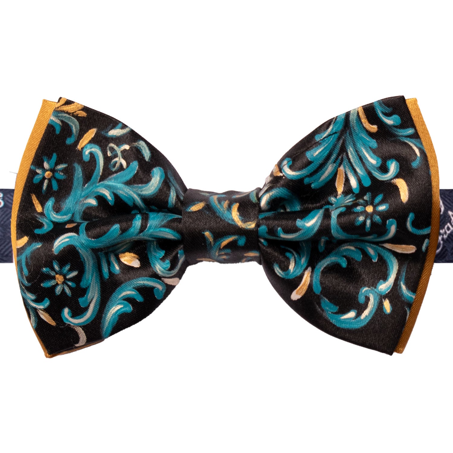 Papillon Siciliano Sartoriale Nero Dipinto a Mano by Giovanna Perricone PS230 Made in Italy Graffeo Cravatte