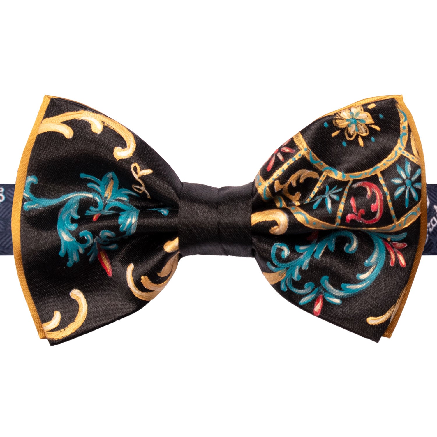 Papillon Siciliano Sartoriale Nero Dipinto a Mano by Giovanna Perricone PS232 Made in Italy Graffeo Cravatte