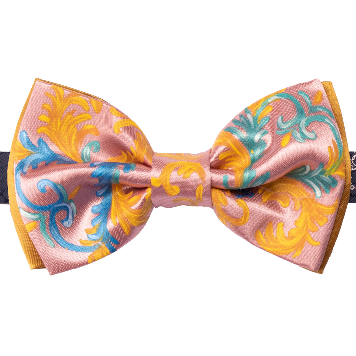 Papillon Siciliano Sartoriale Rosa Antico Dipinto a Mano by Giovanna Perricone PS312 Made in Italy Graffeo Cravatte