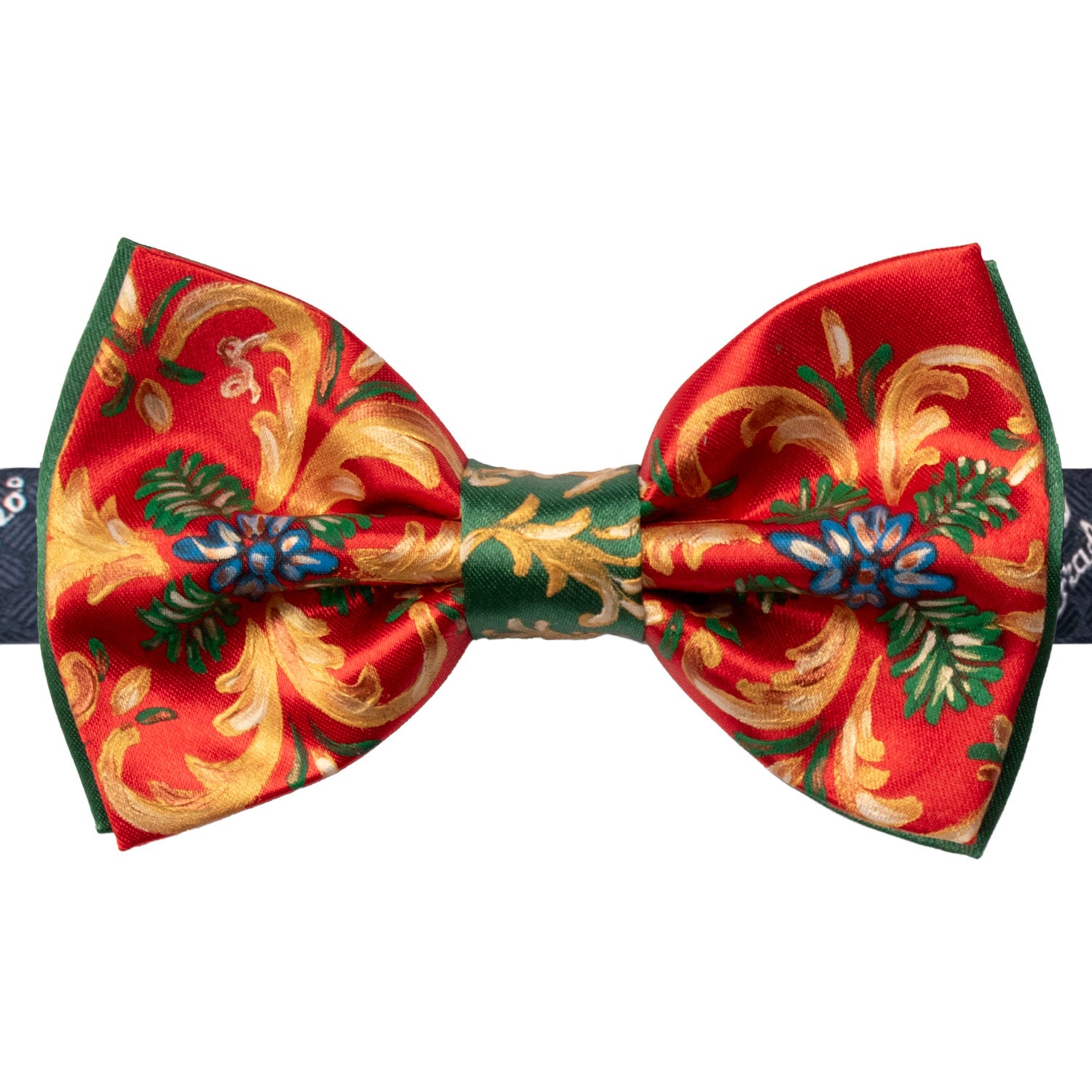 Papillon Siciliano Sartoriale Rosso Dipinto a Mano by Giovanna Perricone PS218 Made in Italy Graffeo Cravatte