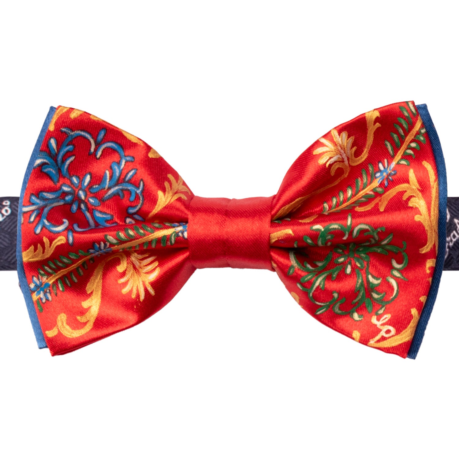 Papillon Siciliano Sartoriale Rosso Dipinto a Mano by Giovanna Perricone PS220 Made in Italy Graffeo Cravatte