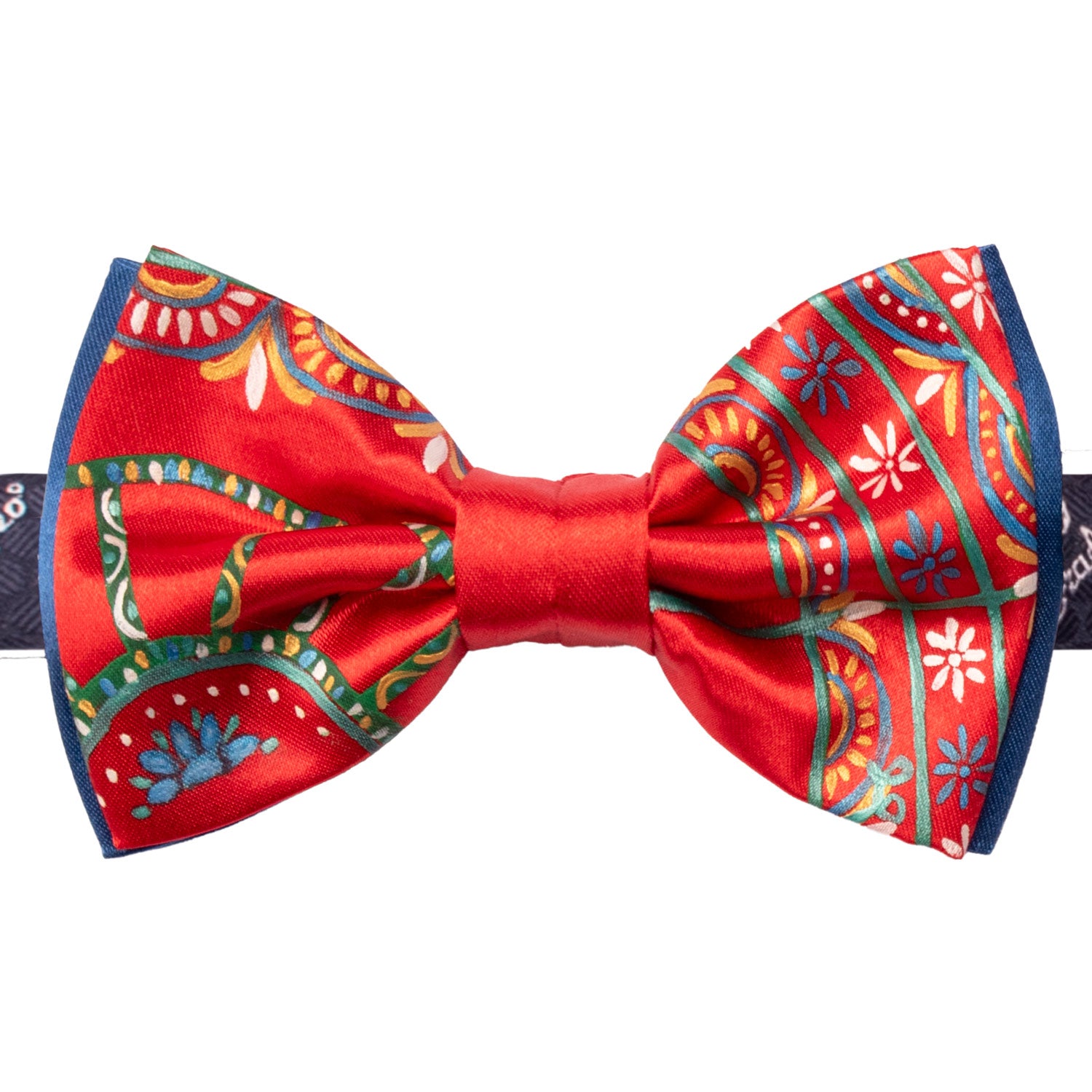 Papillon Siciliano Sartoriale Rosso Dipinto a Mano by Giovanna Perricone PS222 Made in Italy Graffeo Cravatte