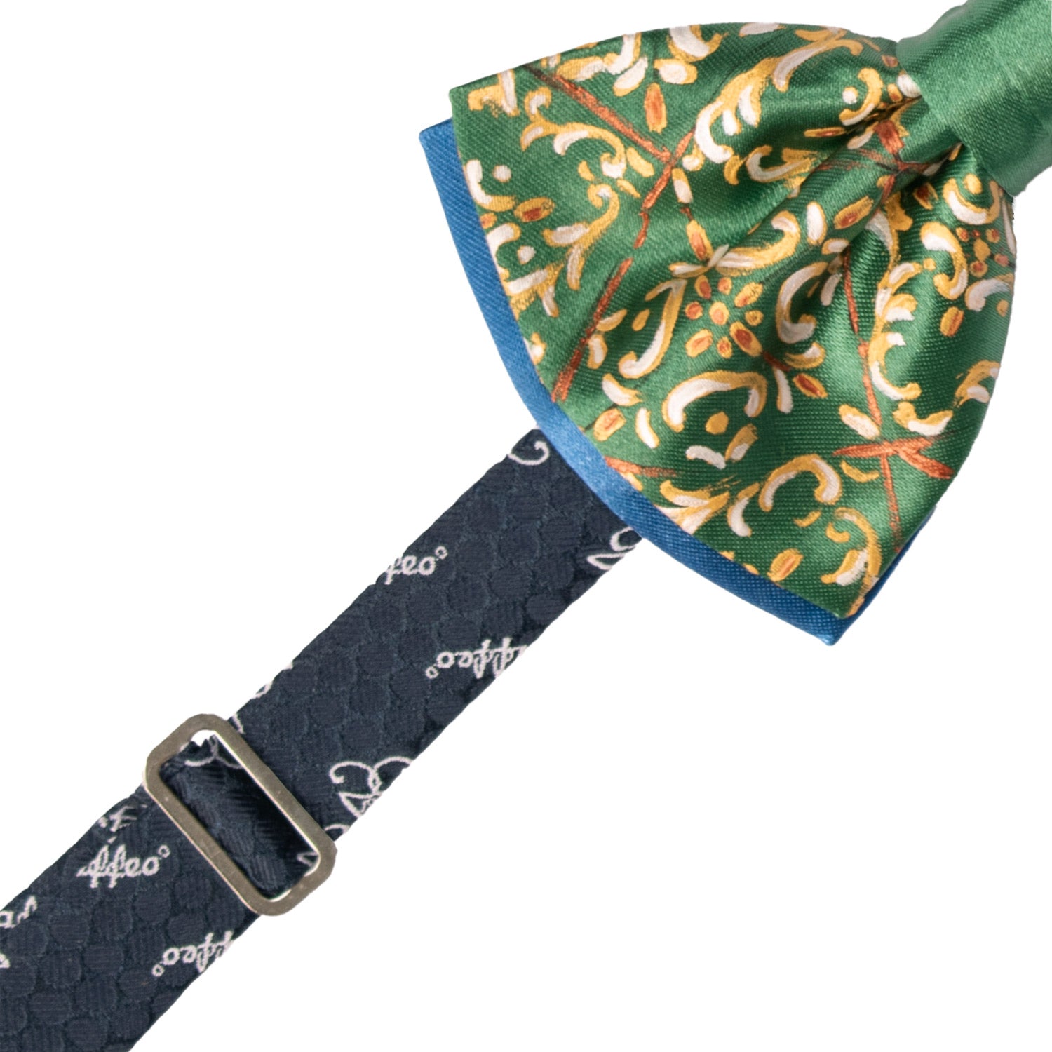 Papillon Siciliano Sartoriale Verde Dipinto a Mano by Giovanna Perricone PS209 Made in Italy Graffeo Cravatte Pre-Tied