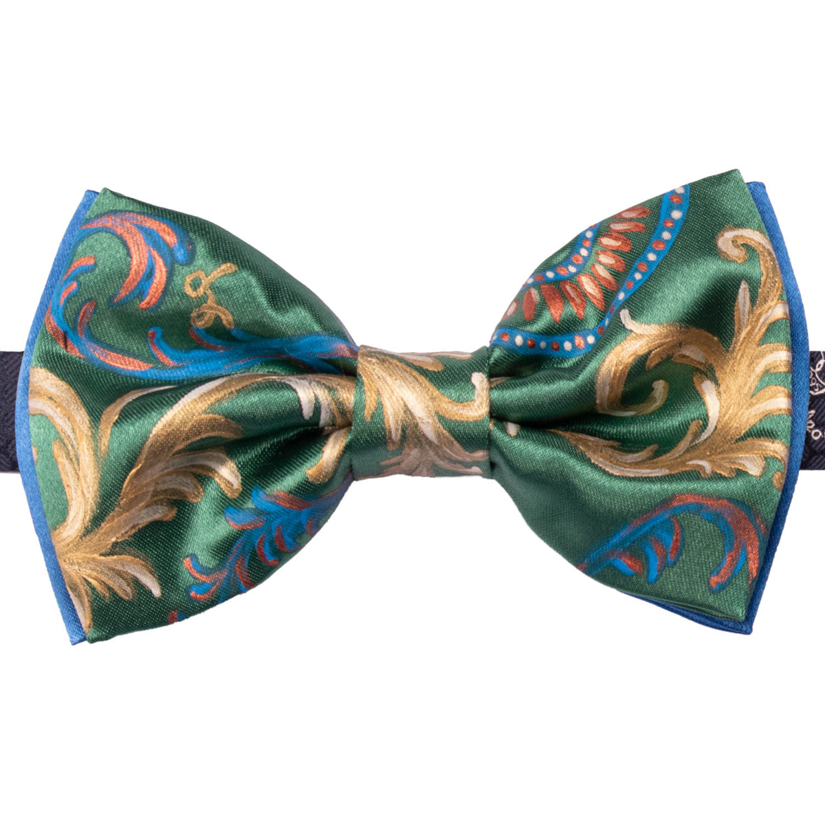 Papillon Siciliano Sartoriale Verde Dipinto a Mano by Giovanna Perricone PS320 Made in Italy Graffeo Cravatte
