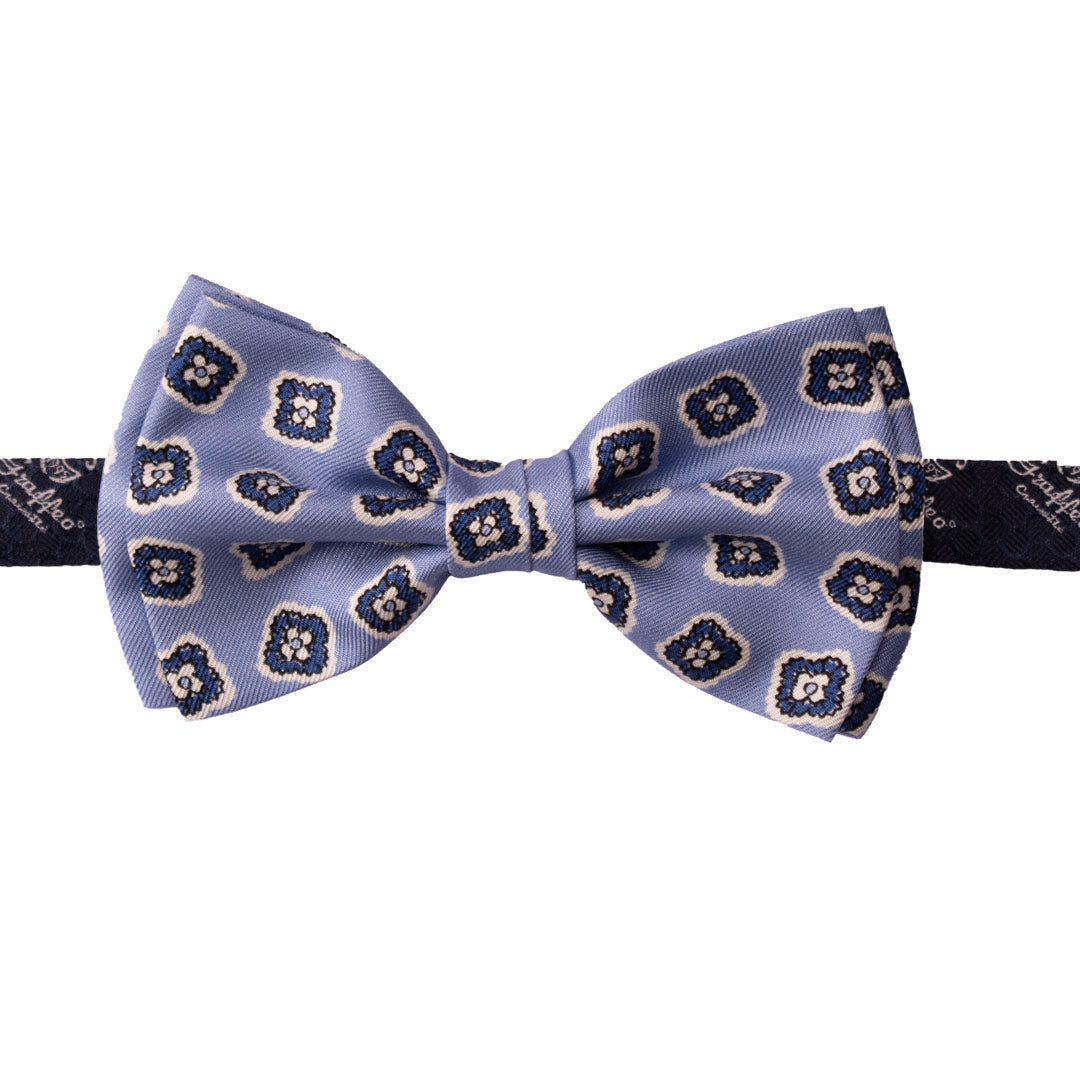 TigerTie Papillon Di Seta – Grigio Argento Lavorato Con Nastro Regolabile – Cravatta A Farfalla + Box Regalo - 4