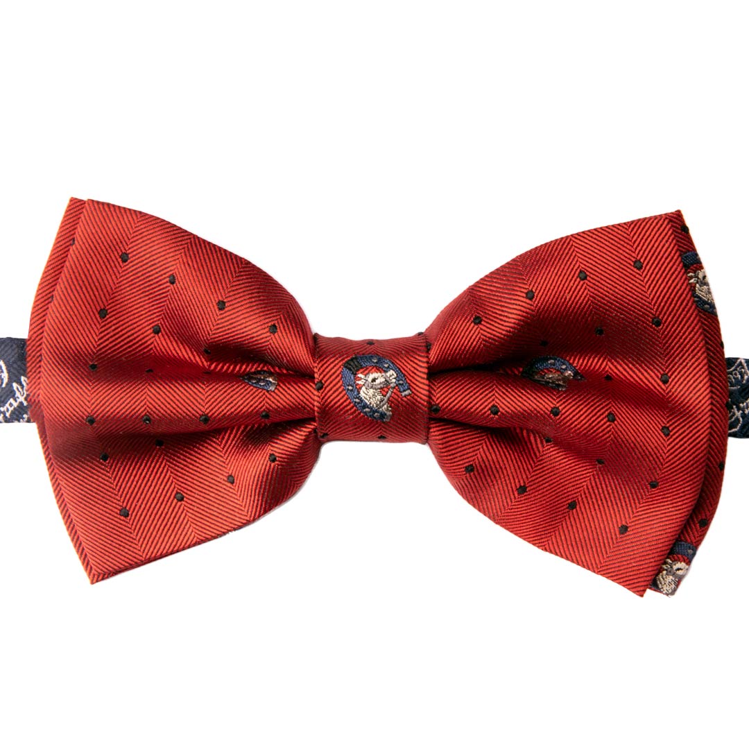 Papillon Uomo di Seta Rosso a Pois Neri con Ferro di Cavallo Made in Italy Graffeo Cravatte