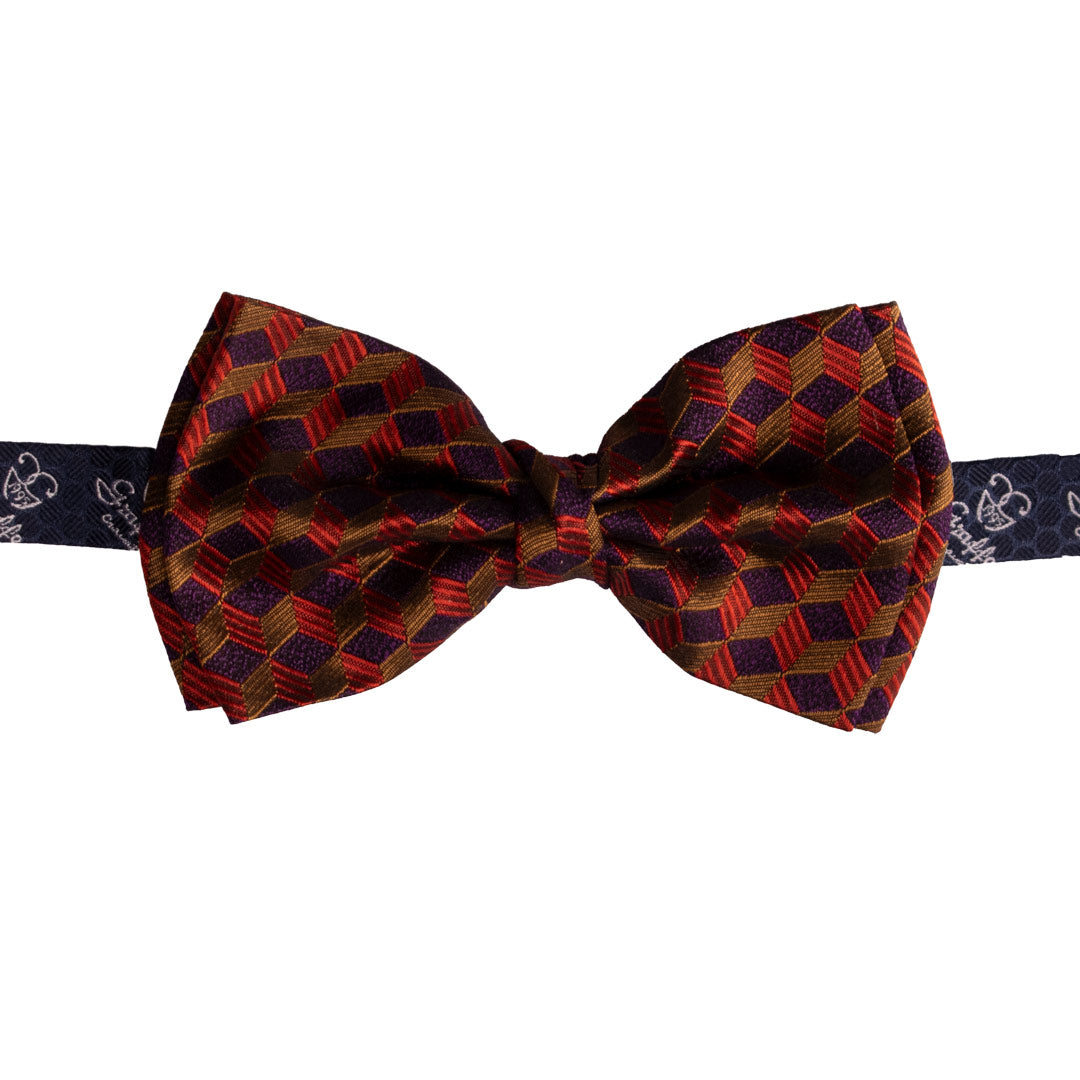 Papillon Uomo di Seta Viola Giallo Oro Arancione Made in Italy Graffeo Cravatte