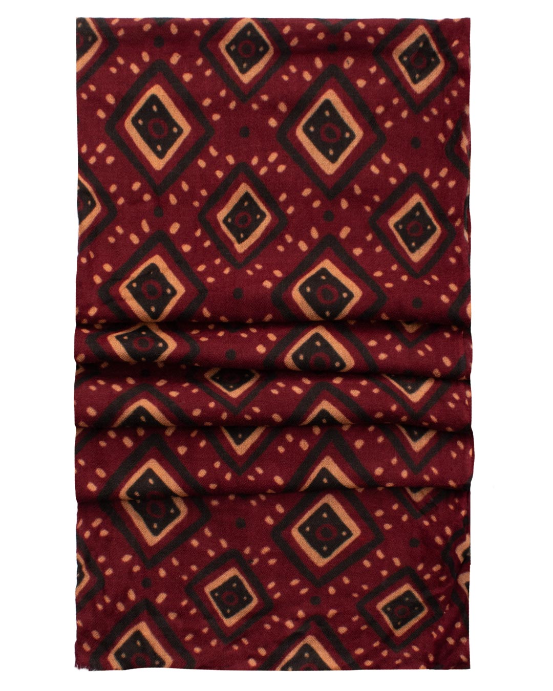 Sciarpa Pashmina di Cashmere Bordeaux Vintage Fantasia Nera Rosa Salmone SC44 Graffeo Cravatte Made in Italy Dettaglio