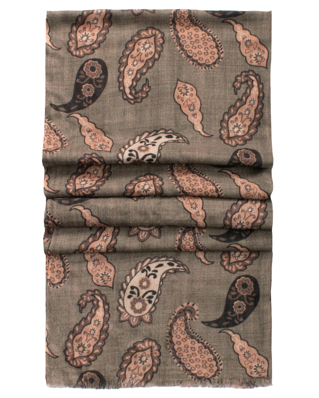 Sciarpa Pashmina di Cashmere Grigia Vintage Paisley Rosa Antico Bianco Nero SC35 Made in Italy Graffeo Cravatte Dettaglio