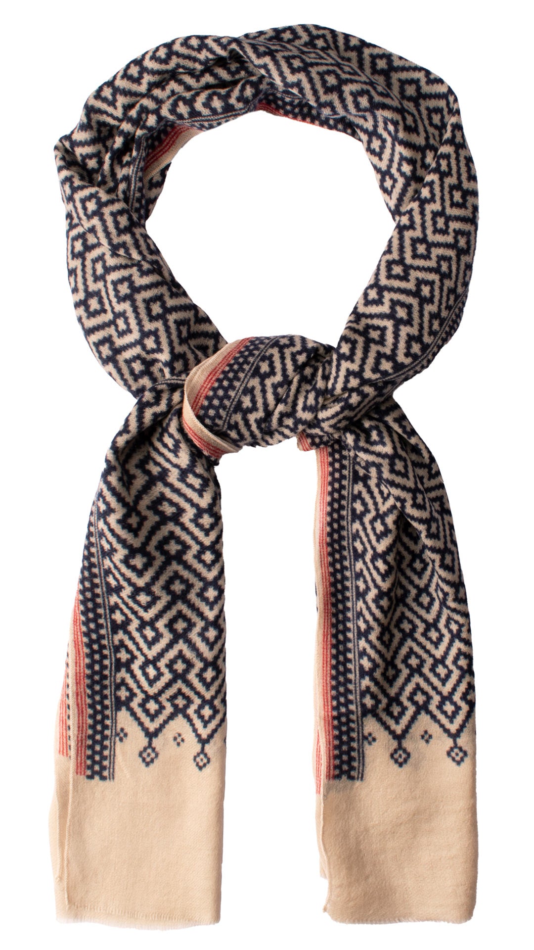 Sciarpa Pashmina di Lana Color Corda Fantasia Viola Rossa SC81 Made in Italy Graffeo Cravatte Anello