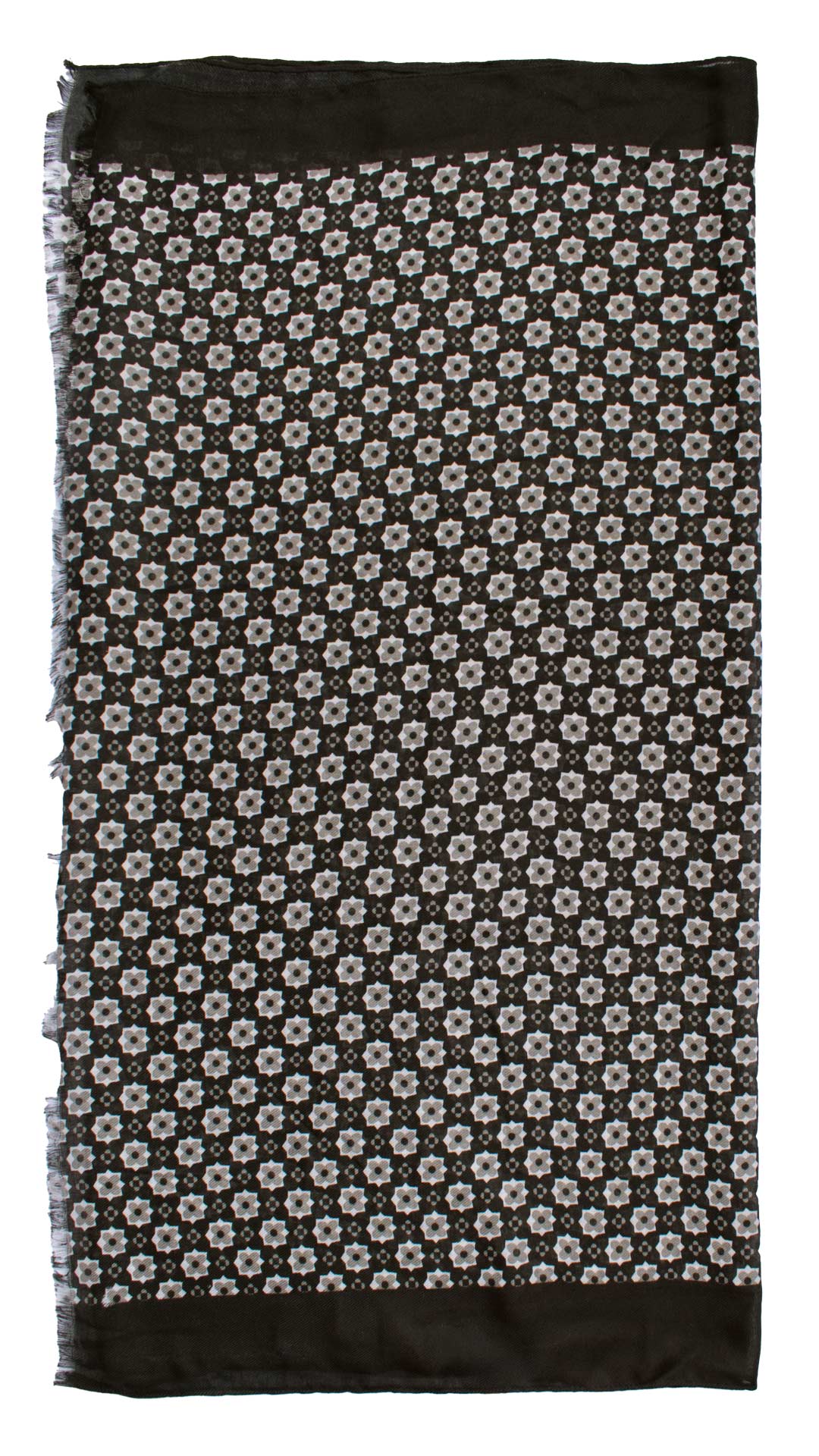 Sciarpa Pashmina di Lana Nera Fantasia Grigio Tortora SC79 Made in Italy Graffeo Cravatte Intera
