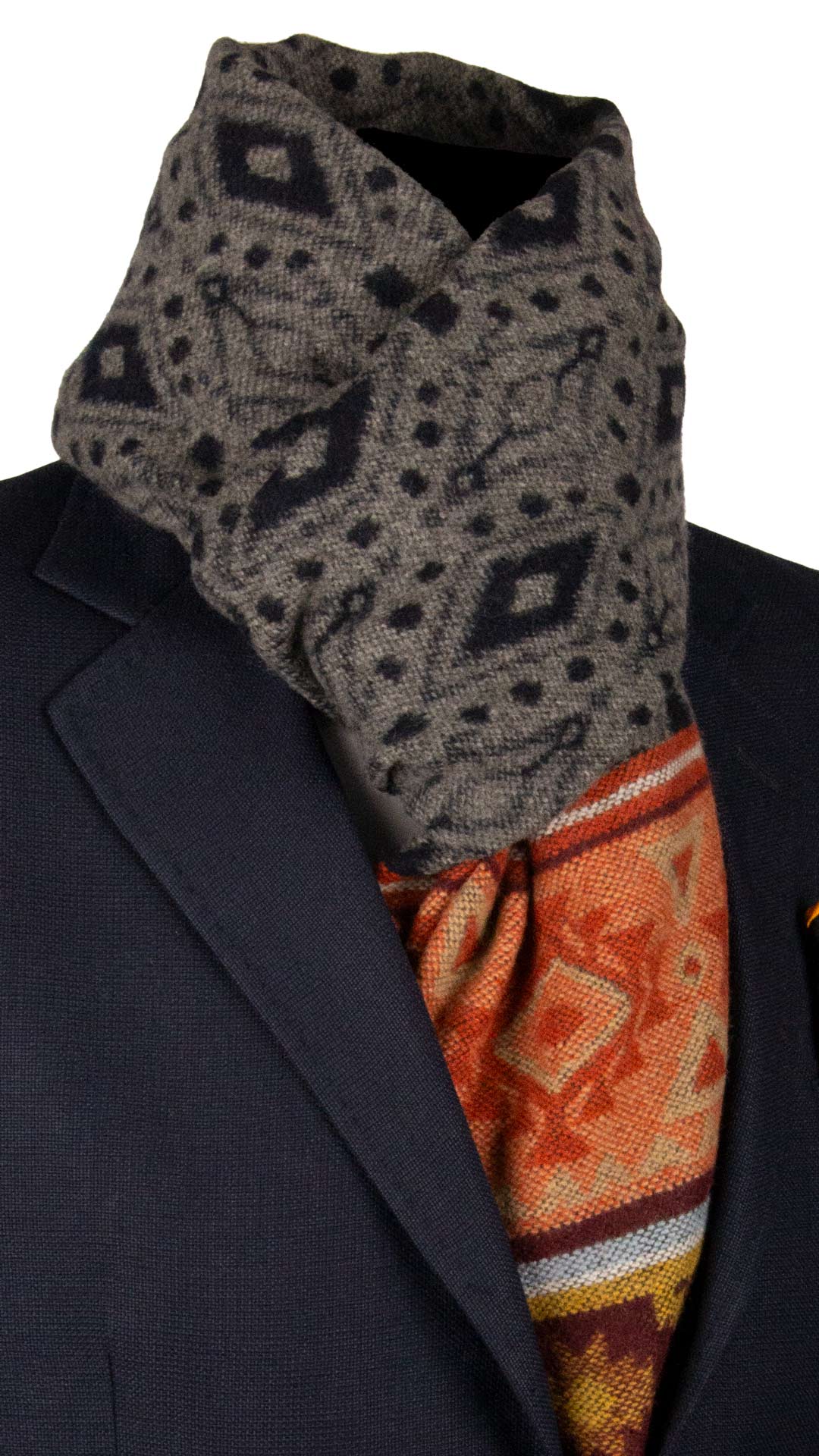 Sciarpa Pashmina in Lana Cashmere Fantasia Multicolor SC87 Made in Italy Graffeo Cravatte