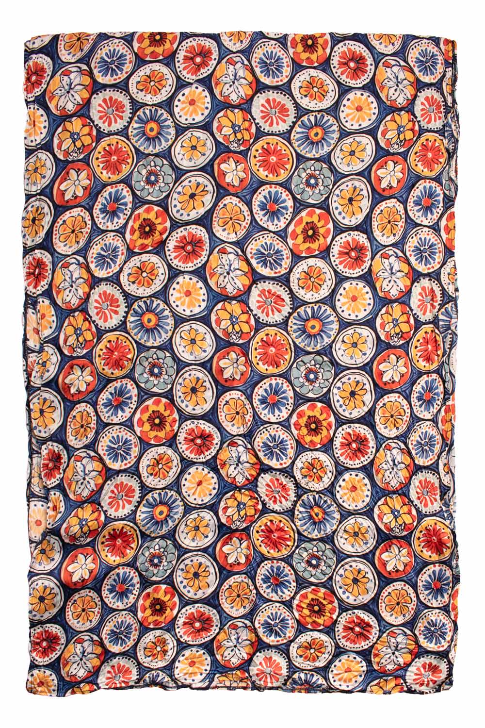 Sciarpa Siciliana Leggera di Seta Délavé con Maioliche Multicolor SD3 Made in Italy Graffeo Cravatte Intera