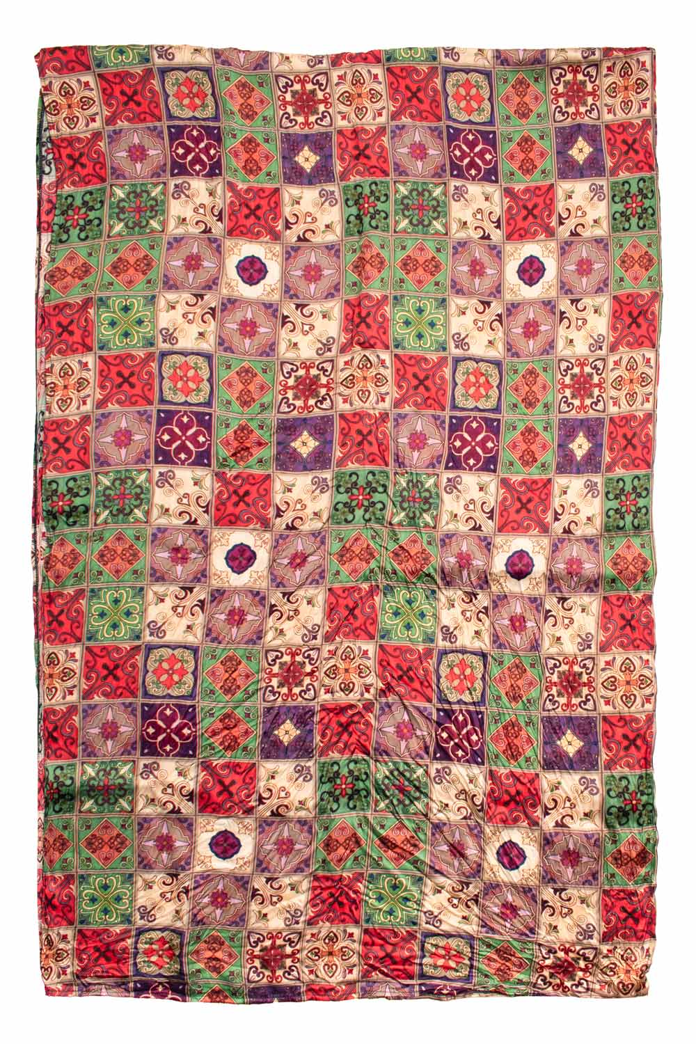 Sciarpa Siciliana Leggera di Seta Délavé con Maioliche Multicolor SD4 Made in Italy Graffeo Cravatte Intera