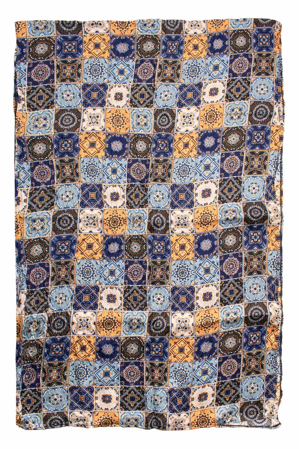Sciarpa Siciliana Leggera di Seta Délavé con Maioliche Multicolor SD5 Made in Italy Graffeo Cravatte Intera