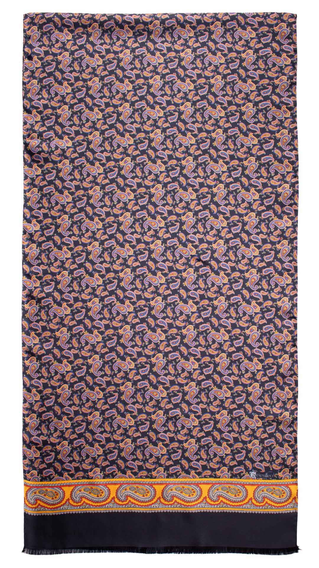 Sciarpa-ad-una-Foglia-di-Seta-Blu-Paisley-Multicolor-SF30
Intera