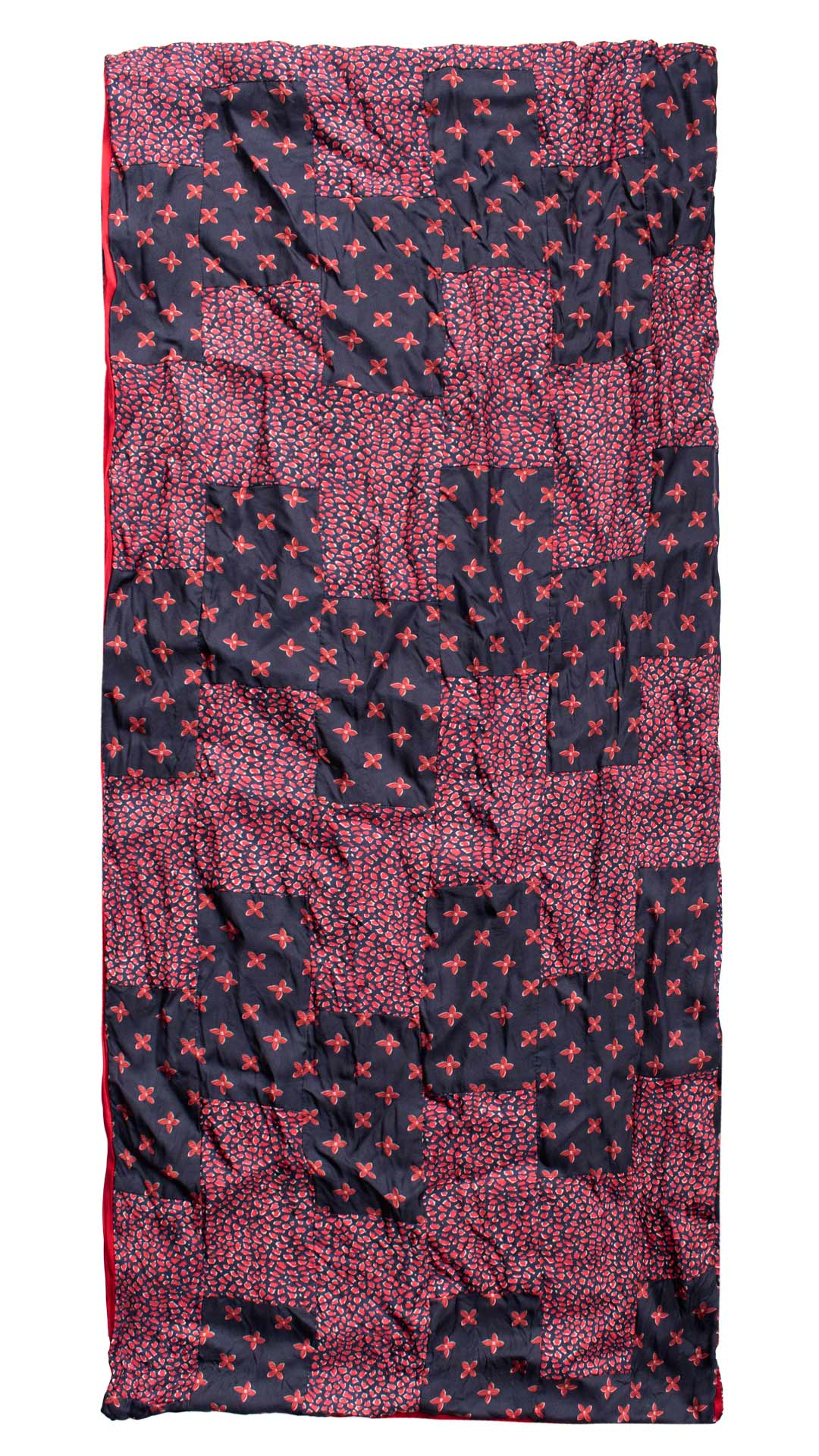 Sciarpa-di-Seta-Blu-Vintage-Patchwork-Fantasia-Rossa-Bianca- S644
Intera