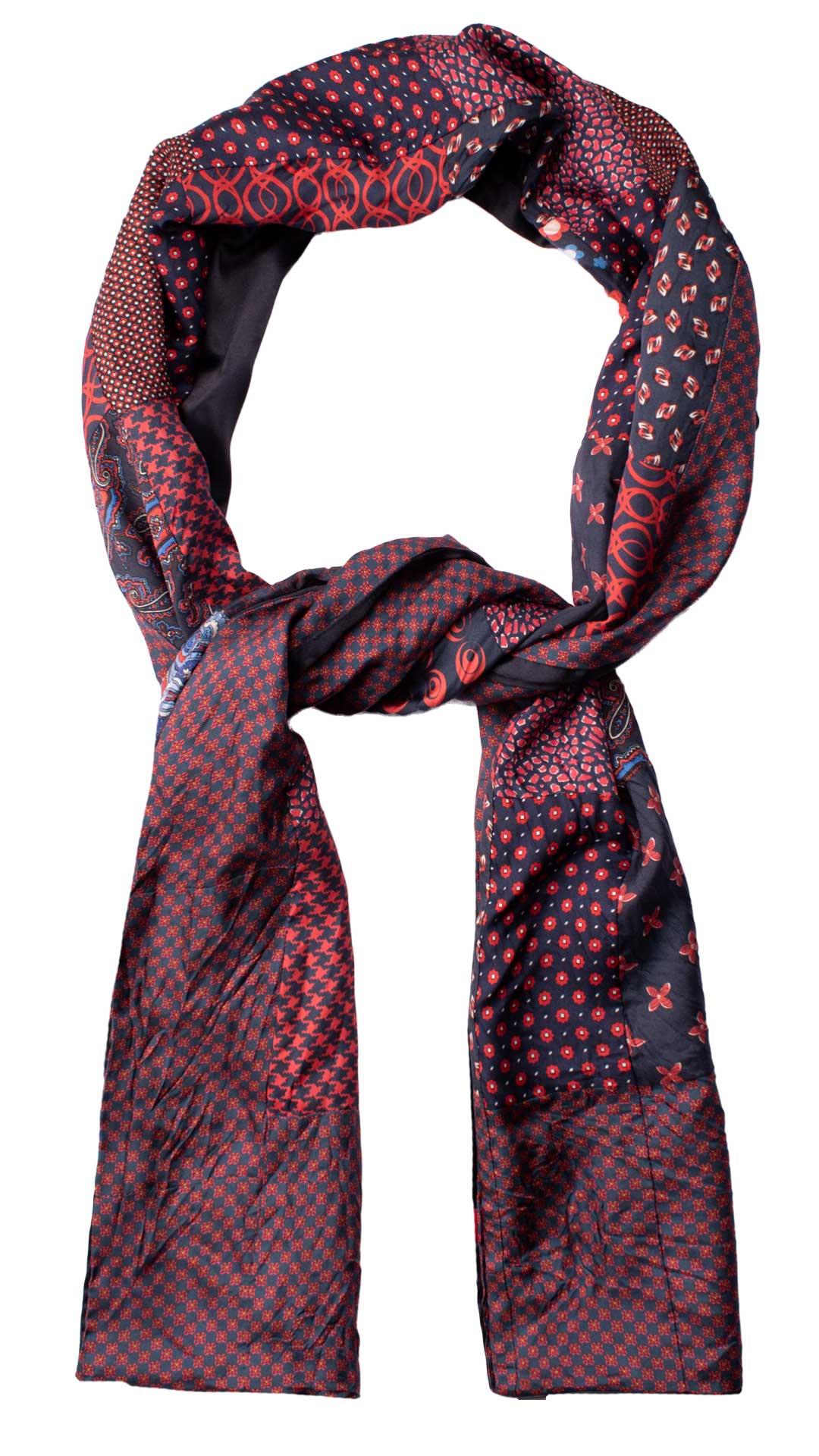 Sciarpa-di-Seta-Blu-Vintage-Patchwork-Fantasia-Rossa-Celeste-Bianca- S684
Anello