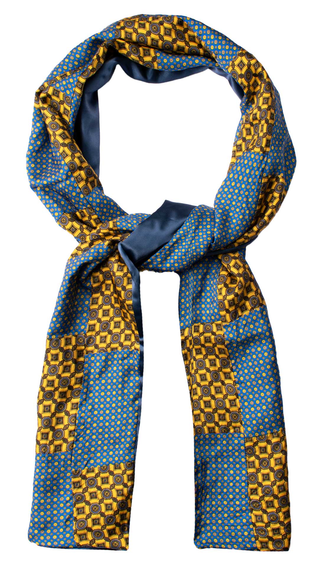 Sciarpa-di-Seta-Gialla-Bluette-Vintage-Patchwork-Fantasia- S667
Anello