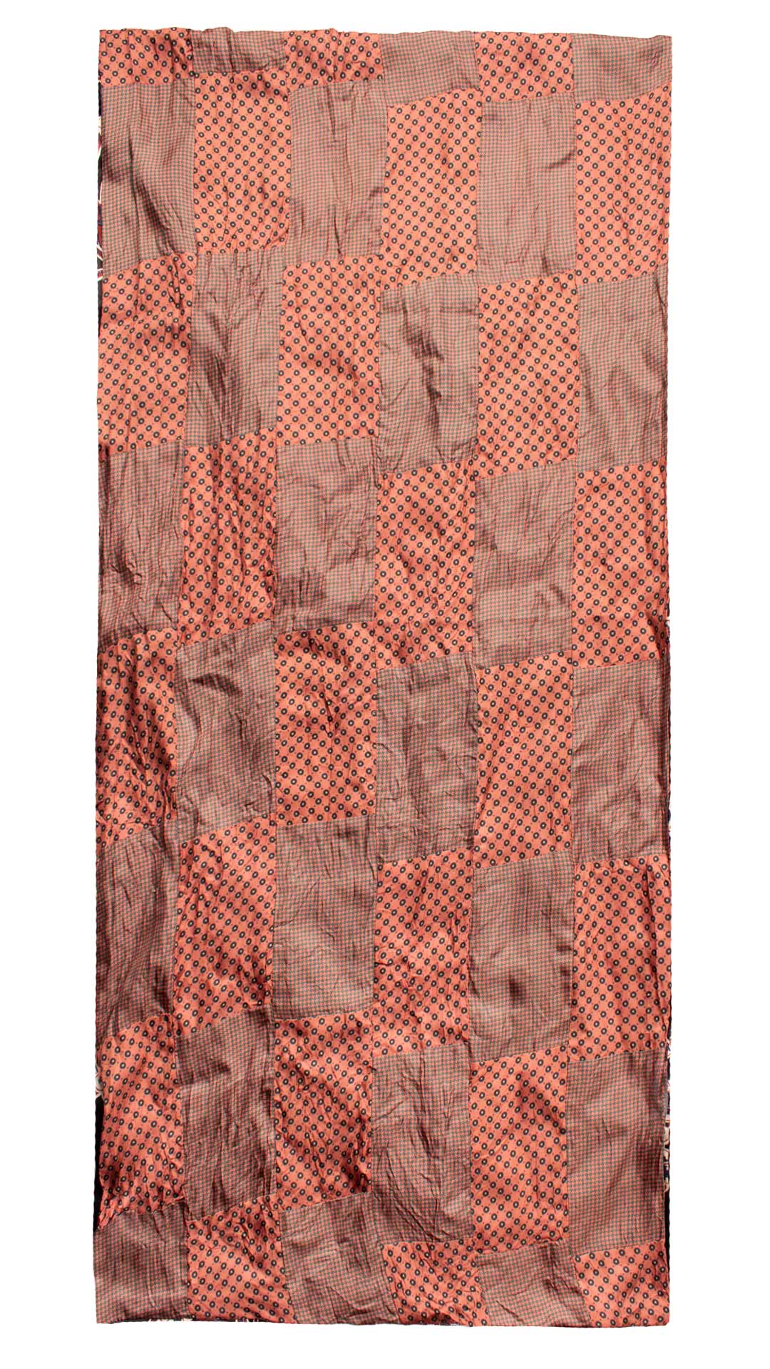 Sciarpa-di-Seta-Rosa-Antico-Verde-Vintage-Patchwork-Fantasia- S671
Intera