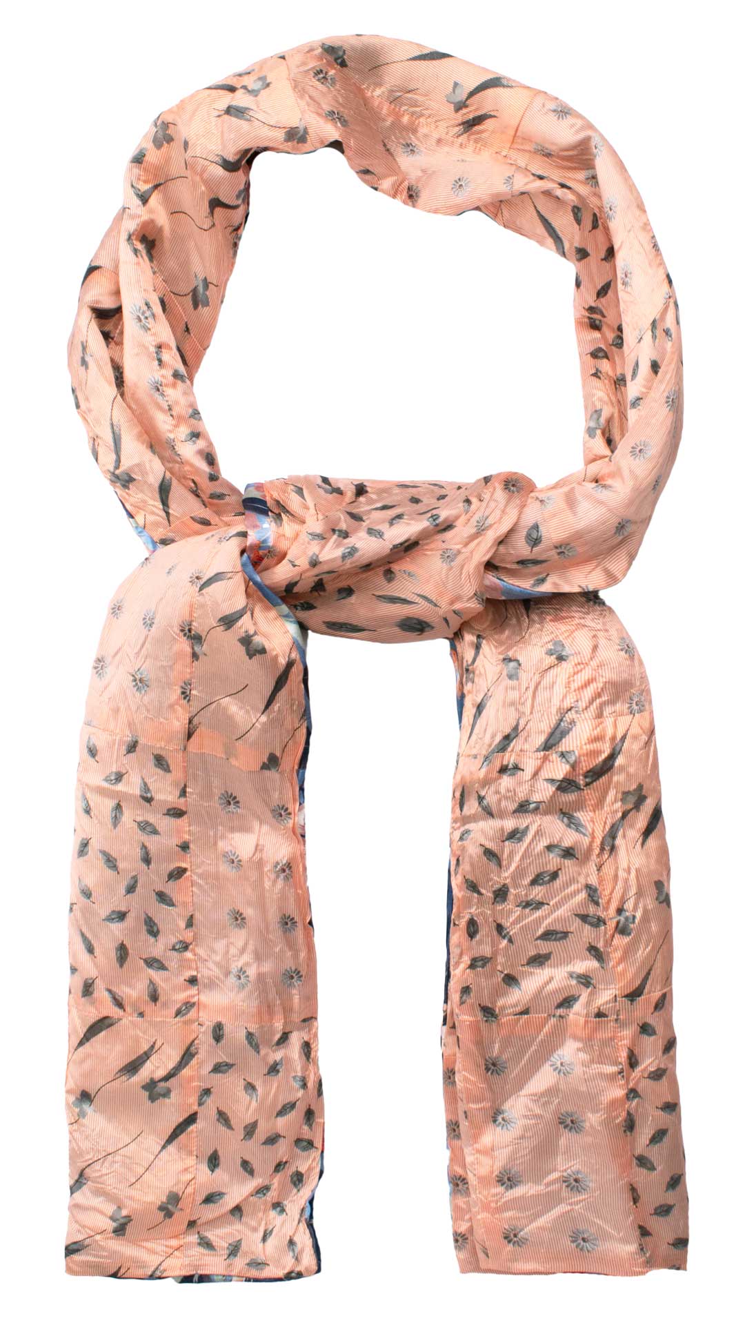 Sciarpa di Seta Rosa Salmone Vintage Patchwork Fantasia Grigio S789 Made in Italy Graffeo Cravatte Anello