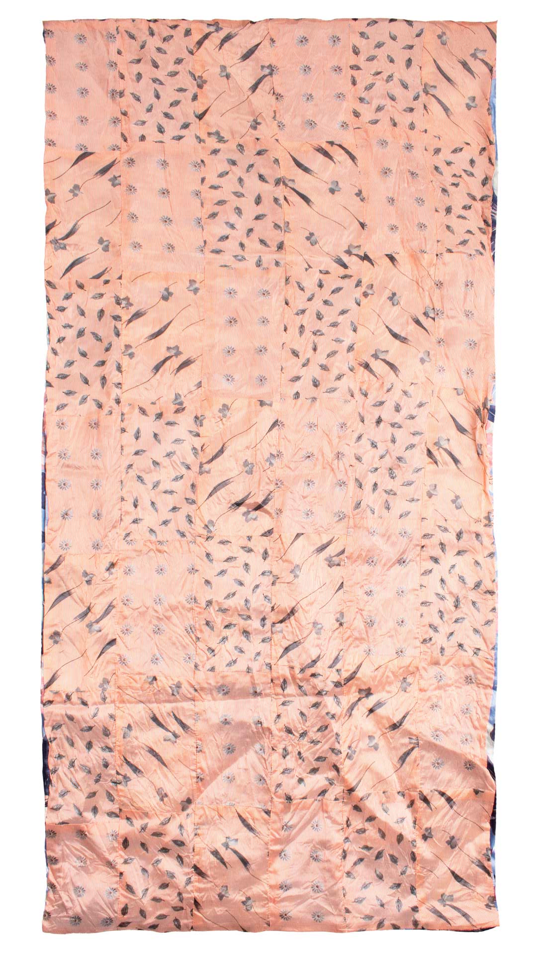 Sciarpa di Seta Rosa Salmone Vintage Patchwork Fantasia Grigio S789 Made in Italy Graffeo Cravatte Intera