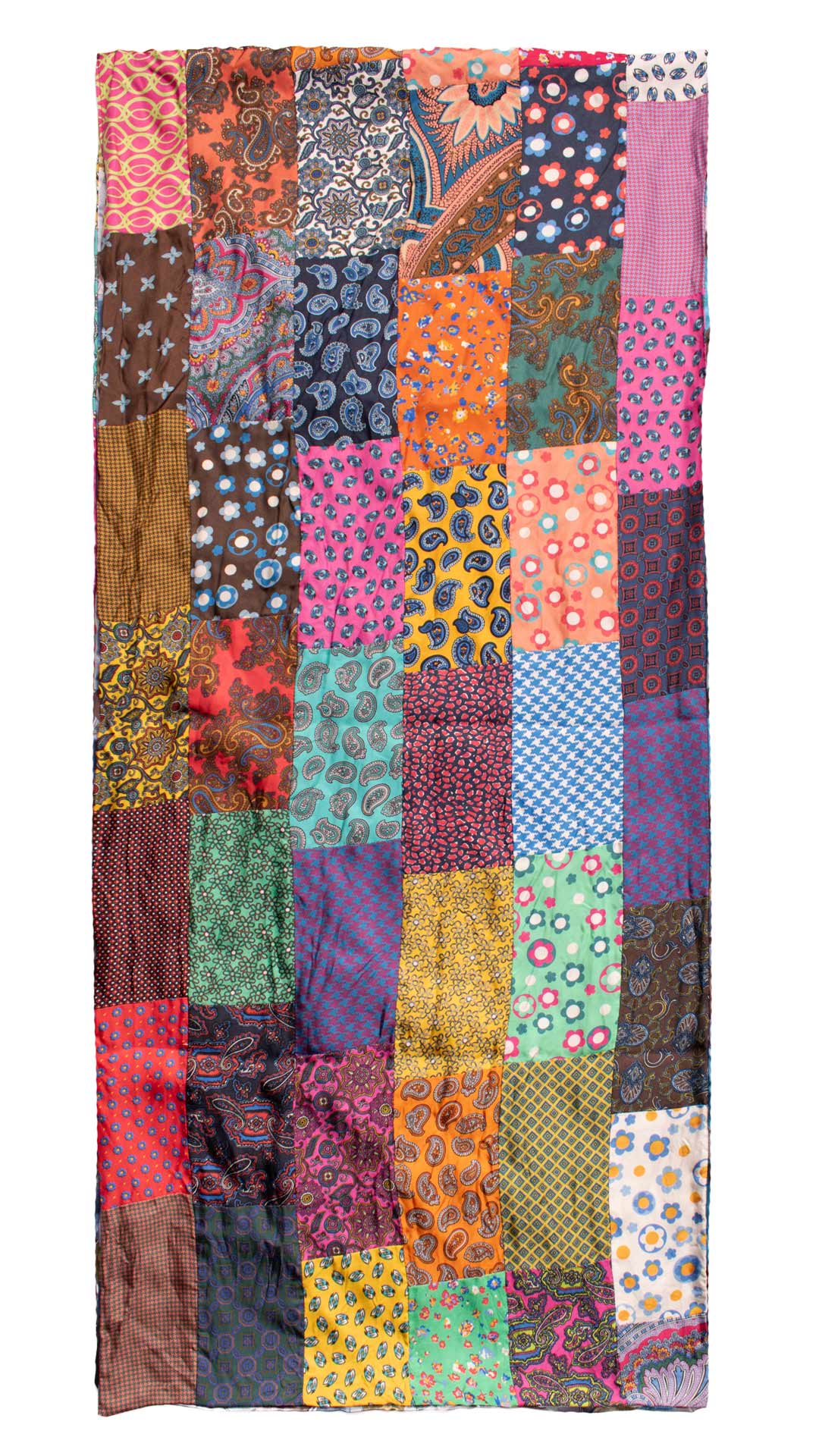 Sciarpa-di-Seta-Vintage-Patchwork-Fantasia-Multicolor- S663
Intera