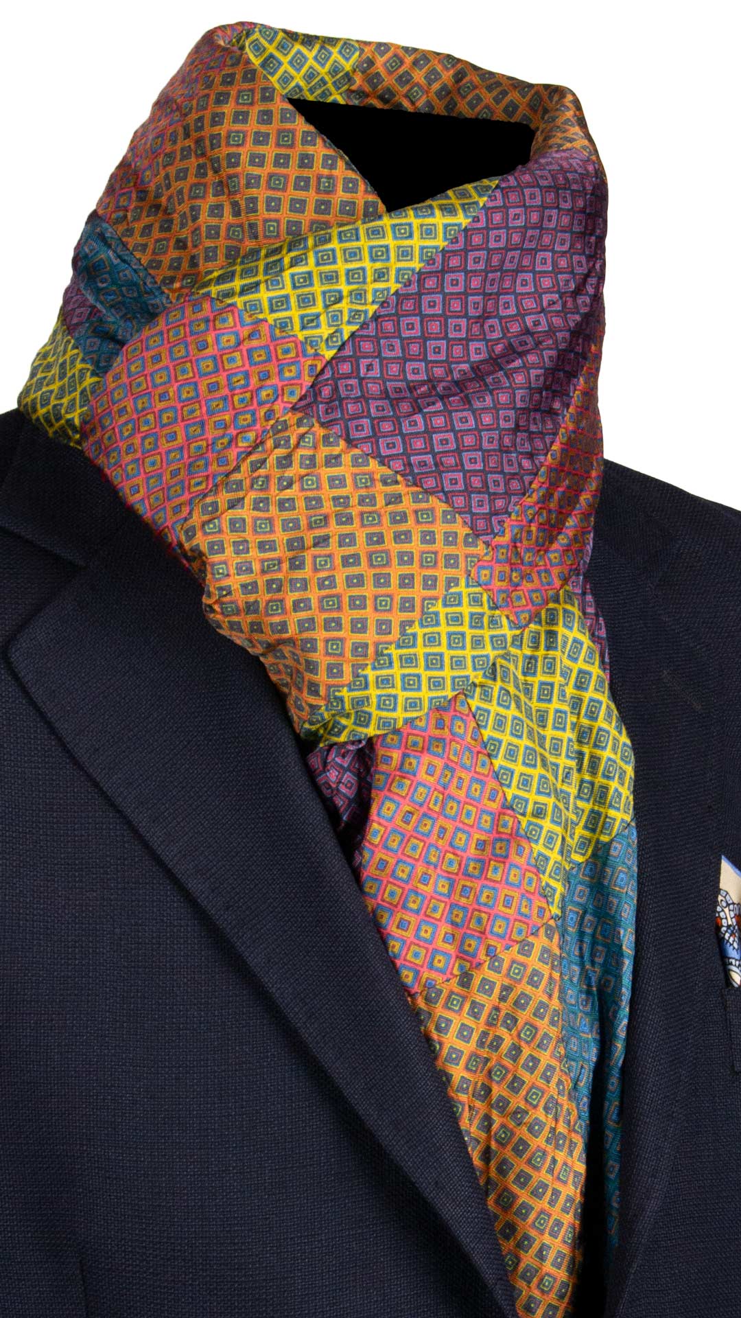 Sciarpa-di-Seta-Vintage-Patchwork-Fantasia-Multicolor- S682