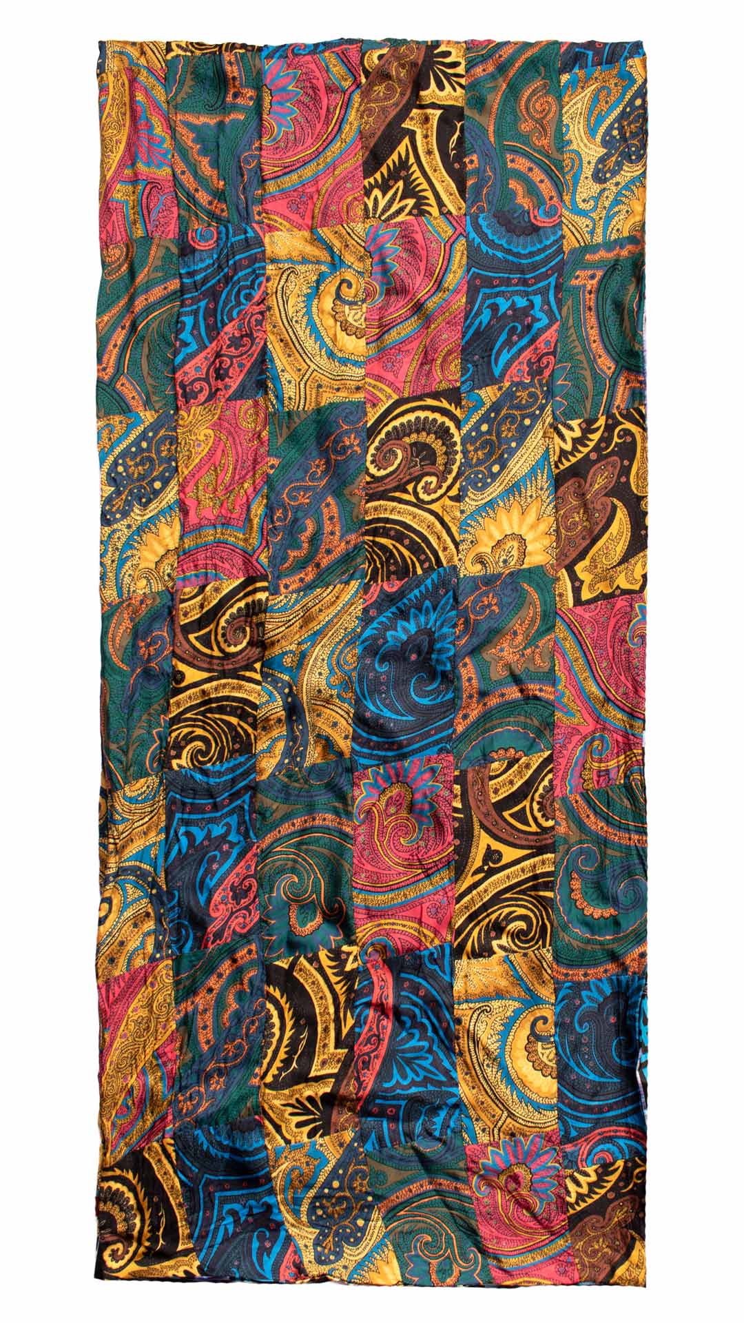 Sciarpa-di-Seta-Vintage-Patchwork-Paisley-Multicolor- S677
Intera