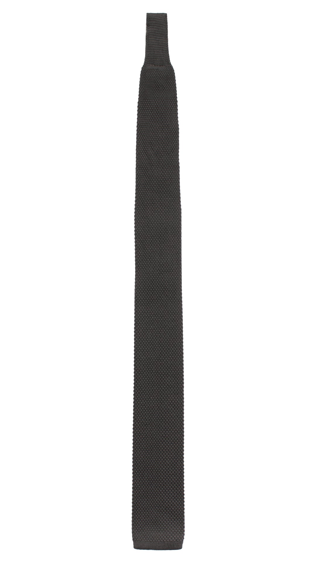 Man Dark Grey Knitted Cotton Tie Solid Color TRI953