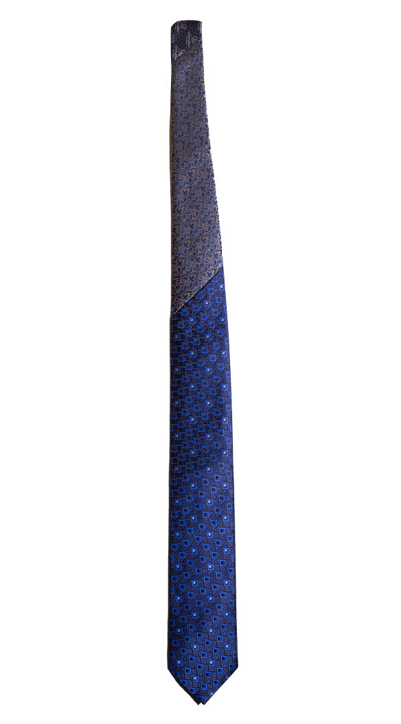 Cravatta Blu Fantasia Celeste Nodo in Contrasto Blu Made in Italy graffeo Cravatte Intera