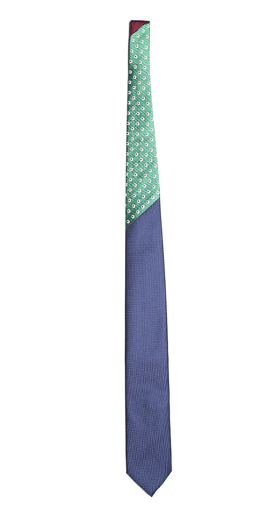 Cravatta Blu Paisley Celeste Nodo a Contrasto Blu Celeste Made in Italy Graffeo Cravatte Intera