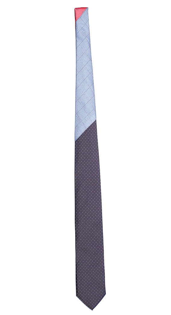 Cravatta Blu Pois Celeste Nodo In Contrasto Celeste A Quadri Made in Italy Graffeo Cravatte Intera