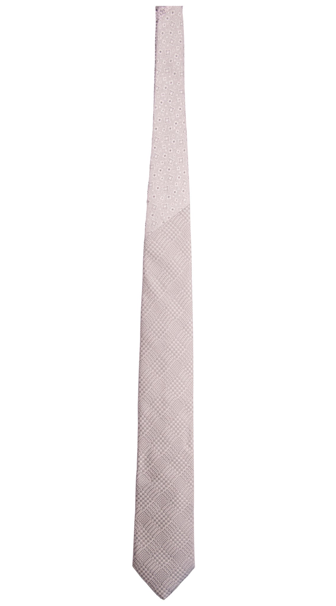Cravatta Cerimonia Grigia Principe di Galles Nodo in Contrasto Grigio Fantasia Made in Italy Graffeo Cravatte Intera