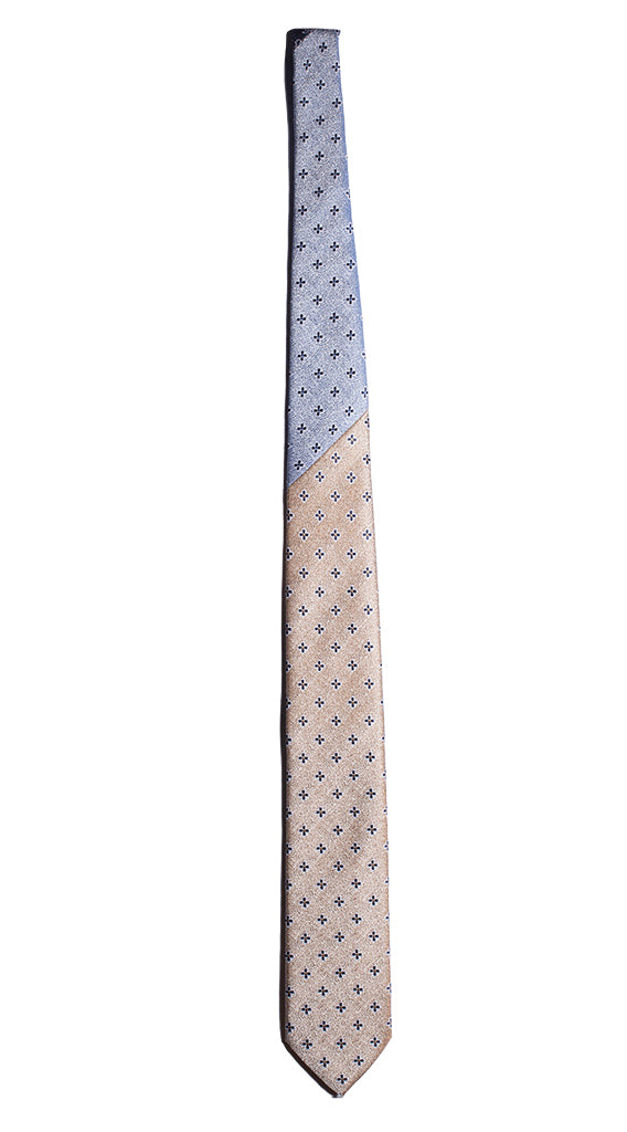Cravatta Color Corda Fantasia Blu Nodo in Contrasto Azzurro Made in Italy graffeo Cravatte Intera
