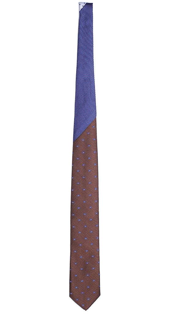 Cravatta Marrone Paisley Bluette Giallo Nodo in Contrasto Bluette Rosso Made in Italy Graffeo Cravatte Intera