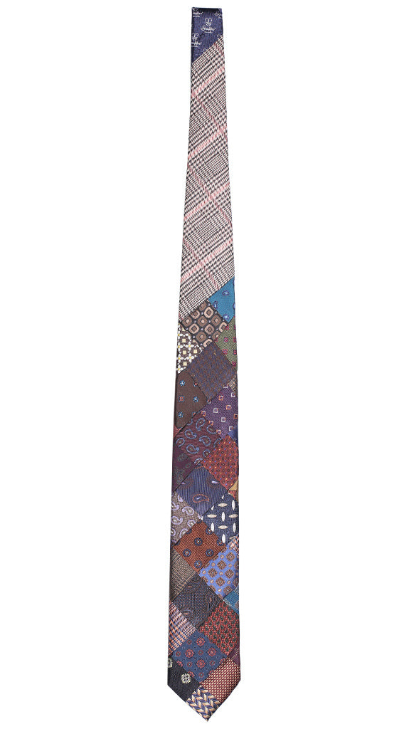 Cravatta Mosaico Patchwork di Seta Multicolor Made in Italy Graffeo Cravatte Intera