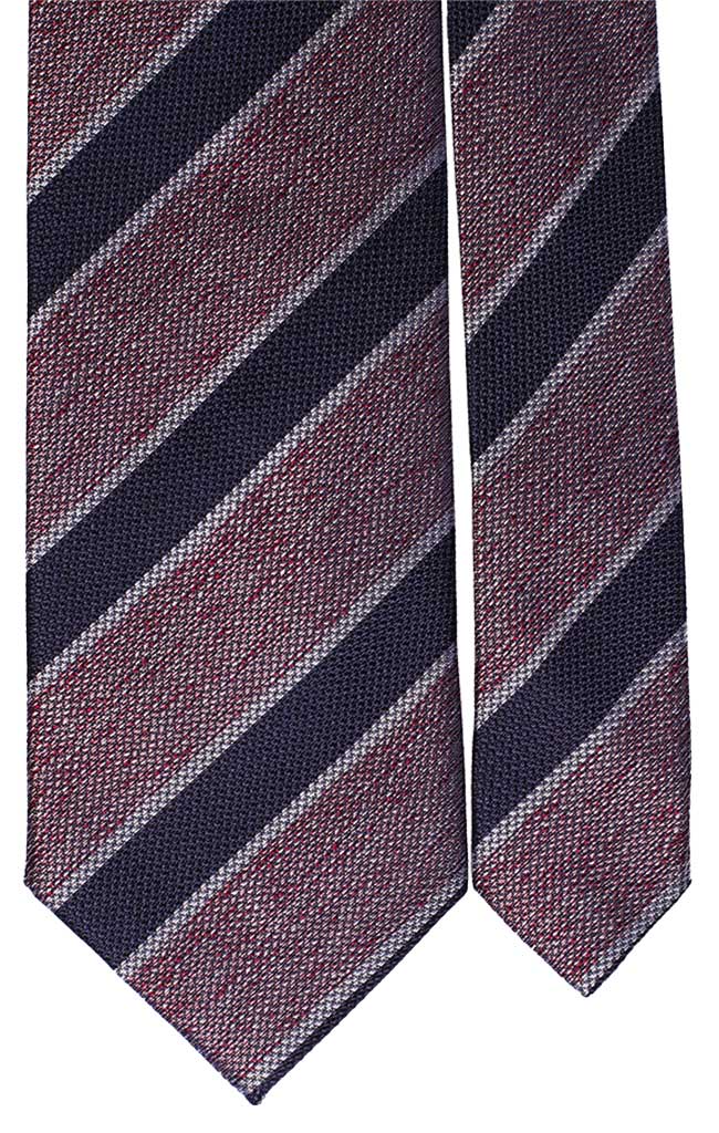 Cravatta Regimental Con Righe Rosse Grigie e Blu Made in Italy Graffeo Cravatte Pala