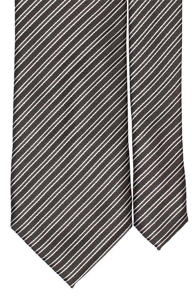 Cravatta Regimental Uomo per Cerimonia di Seta Nera Bianco Made in Italy Graffeo Cravatte Pala