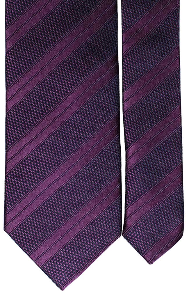 Man Purple Regimental Tie Pure Silk Tone on Tone Stripes 2619