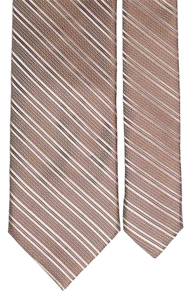 Man Regimental Tie Beige Light Blue Light Brown Stripes Art. 4518