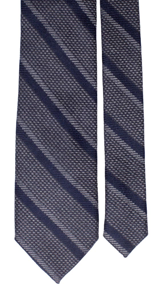 Cravatta Regimental di Cashmere Blu Grigia Made in Italy graffeo Cravatte Pala