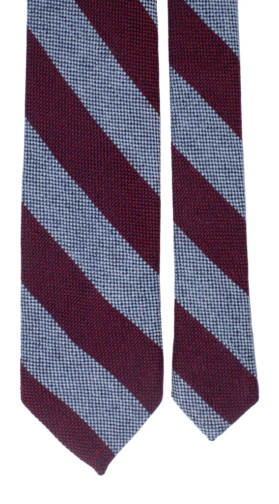 Cravatta Regimental di Lana Bordeaux Celeste Blu Made in Italy graffeo Cravatte Pala