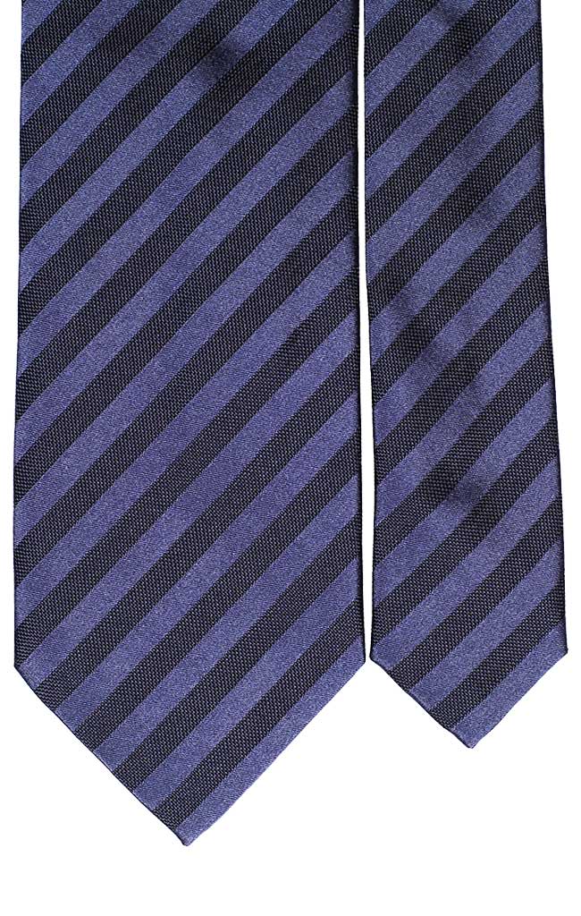 Cravatta Regimental di Seta Avion Blu Made in Italy Graffeo Cravatte Pala