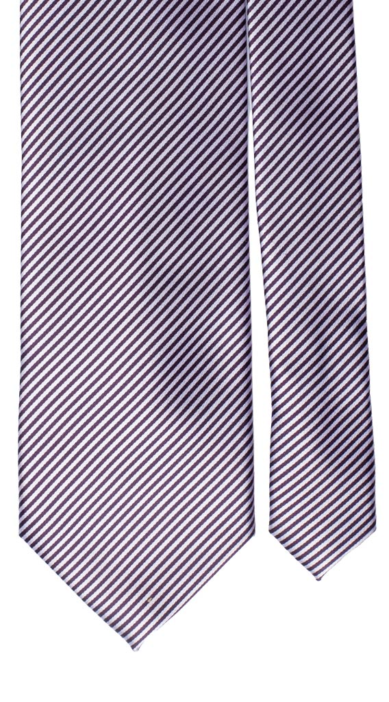 Cravatta Regimental di Seta Bianca Prugno Made in Italy graffeo Cravatte Pala