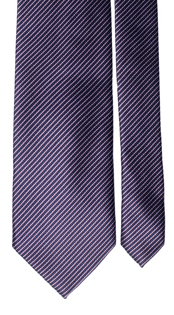 Cravatta Regimental di Seta Blu Bianco Viola Made in Italy graffeo Cravatte pala
