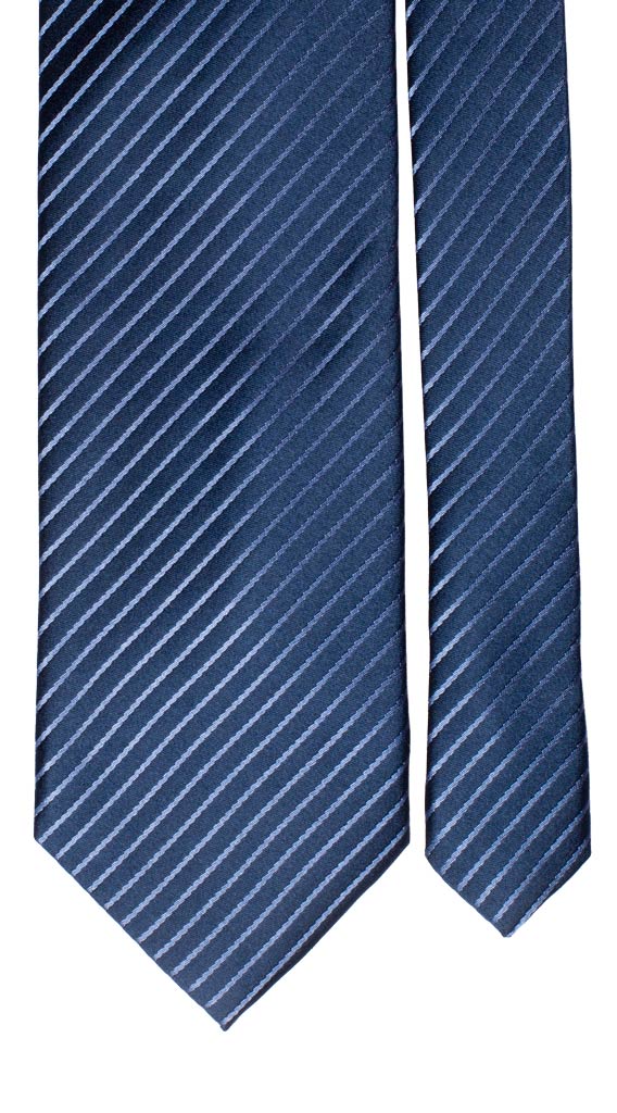 Cravatta Regimental di Seta Righe Blu Avio Made in Italy graffeo Cravatte Pala